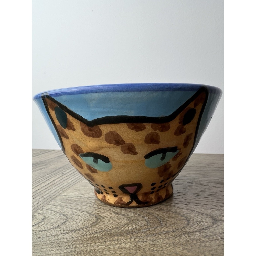 Stephen Kilborn (SK) Art Pottery Bowl Small 5"x3" Spotted Cat Taos Studio NM